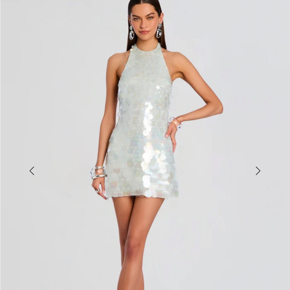 BRAND NEW W/TAGS Retrofete White Sequin Mini Dress